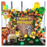 Safari Theme Party Supplies, Balloon Garland Arch Kit, Tropical Party Decorations, the King of the Jungle Lion Party Supplies