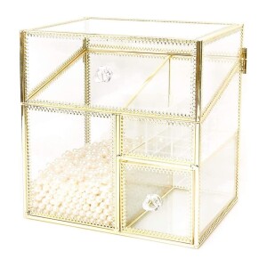 Cosmetic Storage Cases,Countertop Cosmetic Display Cases ,Clear Glass Makeup Storage Box