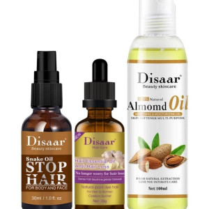 DISAAR BEAUTY Snake Oil Stop Hair Remover Body Face Spray, ure Natural Almond Oil 100ml