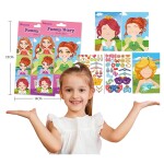 Reusable Sticker Books for Kids,9 Sheets Princess Stickers,DIY Make Your Own Characters Mix Stickers