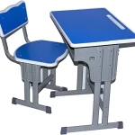 In house Children Study Table and Chair Set, Adjustable Height, Blue Color