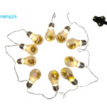 LED String Lights, 2.5m 10 LEDs Edison Bulb Ball Fairy String LED Light, Electric Plug-In Power Xmas Tree Light, Wedding 