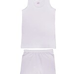 Cotton Vest Undershirt and Short Underwear Boy Set White