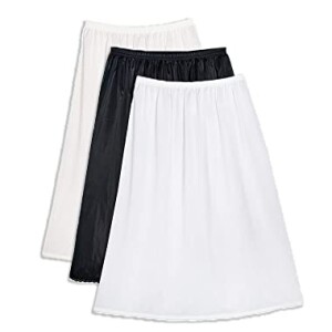 3 - Pieces Short Soft inner Skirt with Elasticised Waistband Small Lace Women