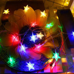 Multicolor Star Fairy String Lights 2Mtr 20 LEDs AA Battery Powered LED String Lights for Christmas EID Ramadan