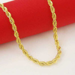 24K Gold Plated�Wide Rope Chains Fashion Necklace 30 Inches