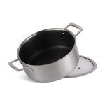 24Cm Casserole With Lid Black Honey Comb Coating