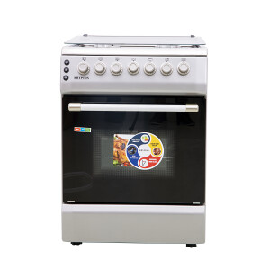 Krypton 60X60 Free Standing Oven- KNCR6240| 4 Gas Burners, 2 Semi Cast Iron Pan Supports, Rotisseries, Oven| Multiple Power Levels