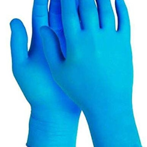 Nitrile examination gloves-powder-free, non-sterile, disposable, food safe, indigo blue, convenient dispenser packaging, 100 gloves per group (large)