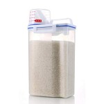 Rice Storage Bin Cereal Containers Dispenser with BPA Free Plastic + Airtight Design + Measuring Cup + Pour Spout - 2KG Capacities of Rice Perfect for Rice Cooker