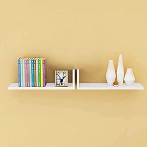 DLORKAN Floating Shelves, 15.5 inch Wall Shelf Set of 2, Wood Shelves for Wall Storage, Wall Mounted Wooden Display Shelf 