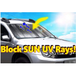 Car Front Windscreen UV Protection Sunshade Silver Color 1-Set Size 60x130 and Car Side Windows Shade 2-Set