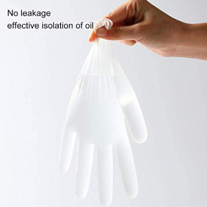 WOC Clear Vinyl Latex Powder Free Disposable Gloves, 100 Pieces Each Box