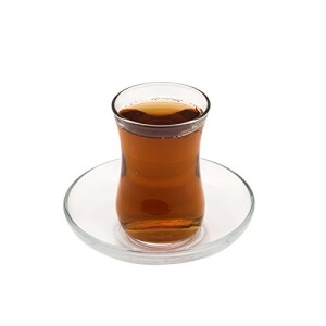 Turkish Tea Glasses & Saucers Set -Multiple Designs - 12 Pieces