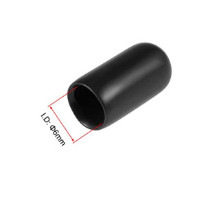 sourcing map 100pcs Rubber End Caps 6mm(-inch) ID Vinyl Round Tube Bolt Cap Cover Screw Thread Protectors Black