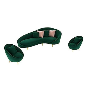 Modern Curved Shape Velvet Design Luxury Furniture Living Room Sofa Set