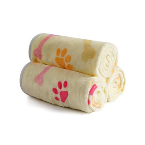 Puppy Blanket, Kitten Blankets, 1 Pack 3 Blankets for Dogs, Super Soft Fluffy Flannel Throw for Dog Puppy Cat Bone Paw