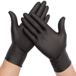 Bio Safety (BOS) Synthetic Nitrile Blended Gloves, Pack of 100 Gloves - Premium quality Powder Free, Ambidextrous, Non-Sterile, Disposable, Food Safe,