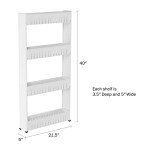 Mobile Shelving Unit Organizer with 4 Large Storage Baskets, Slim Slide Out Pantry Storage Rack for Narrow Spaces by Everyday Home