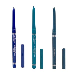 MAROOF 24 Hours Long Lasting Water Proof Automatic Retractable Kajal Eye Pencil Baby Blue/Green/Royal Blue Pack of 3