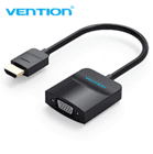 HDMI to VGA Converter with Female Micro USB and Audio Port  0.15M Black