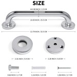 2 Pack Shower Grab Bar,12 Inch Bathroom Balance Bar Shower Handle,Stainless Steel Safety Hand Rail Support,Balance Handrail Shower Assist