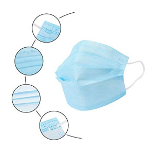 50Pcs/Set 3-ly Disposable Mouth Non-Woven Earloop Protective Face Shield Face Cover Face Dust Protection