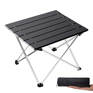 Portable Camping Table Ultralight Aluminum Camp Table, Portable, Strong, Ultralight Coffee or Side Table, Table in a Bag for Picnic, Camp, Beach, Boat