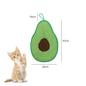  Cat Scratch Pad, Cat Play Horizontal Anti-Scratch Pad,Natural Durable Sisal Cat Scratch Mats with Lanyard for Walls or Floors, Protects Carpets and Sofas (avocado)