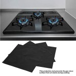 Gas Stove Protector - Dewin Gas Range Stove Burner Covers Protector, Non-Stick Oil Protection Mat, Kitchen Tool, Gas Stove Burner Covers, 4Pcs, 2 Colors Black HCY-QJD