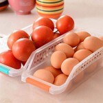 SYXX Refrigerator Plastic Storage Basket, 3 PCS Durable Fruit Processing Kitchen Collection Box, Rectangular Transparent Drawer Finishing Basket, Desktop Finishing Refrigerator Storage Basket