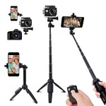 Yunteng Extendable Selfie Stick Tripod with Wireless Remote Control, 40in