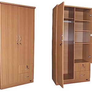 MAF 2 Door Wooden Wardrobe, MAF-622 Cabinet,Cupboard Of Engineered Wood With One drawer Drawer Perfect Modern Stylish Heavy Duty