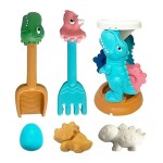 Dinosaur 6 Pcs Colourful Premium Beach Sand Toys for Toddlers, Toddlers Kids Outdoor Indoor Play Gift