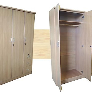 MAF 3 Door Wooden Wardrobe, MAF-633 Cabinet,Cupboard Of Engineered Wood With 3 drawer Perfect Modern Stylish Heavy Duty