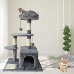  Cat Tree for Indoor Cats,Cat Tree Tower,Cat Bed,with Sisal Scratching Posts,Houses,Cats Activity Tower,Cat Furniture(Suitable for small cats) (3 layers, Grey)