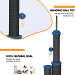  Cat Scratching Post for Indoor Cats,Burj Khalifa Cat Tree,3 Scratch Posts with Hanging Balls and Feather,Cat Scratcher with Sisal Rope for Kittens and Small Cats (Small)