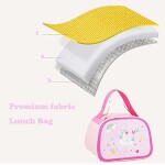 Kids Lunch Box for Girls Boys, Reusable Lunch Bag for Kids, Insulated Lunch Tote Bag with Durable Handle for Children School Travel Picnic
