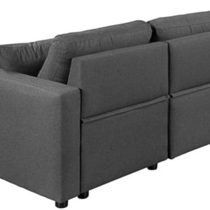 Decorem L-Shaped Sofa With Cushions, Convertible Living Room Furniture (Grey)