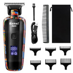 KEMEI KM-MAX5090 Professional Hair Clippers for Men Cordless, LCD Display Graffiti Clippers Barber Electric Trimmer Haircut