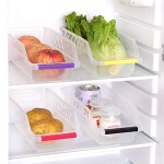 Kitchen Fridge Organisers, Plastic Refrigerator Drawer Fridge Freezer Space Saver Organizer Storage Bins Collecting Tray Container Fridge Storage Boxes