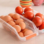 INOVERA (LABEL) Plastic Fridge Space Saver Food Storage Organiser Basket Rack (Set of 4), Multi-Colour