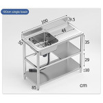 Free Standing Stainless Steel Utility Sink, Outdoor Kitchen Garden Sink Single Bowl Commercial Restaurant sink with Cold 