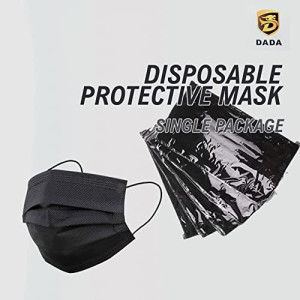 Disposable Face Mask with Comfortable Ear Loop (50 Pieces, Black)