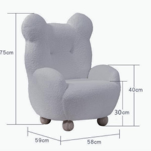 Kids Adorable Cartoon Bear Sofa Chair A Cozy and Cute Seating Solution (Gray)