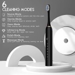 Necomi Sonic Electric Toothbrushes, USB Rechargeable Ultrasonic Tooth Brush with 4 Brush Heads 6 Cleaning Modes and Smart Timer IPX7 Waterproof Cleaning Toothbrushes 