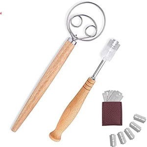  Bread Lame and Large Danish Dough Whisk Set With 5 Replacement  Steel Bread Making Tools for Pastry, Baking Cake