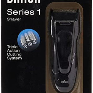 Braun Series 1 195S Shaver, Cordcordless Rechargeable Shaver, Black, Silver