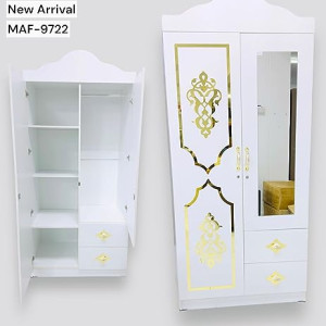 WARDROBE 2 DOORS WITH MIRROR GOOD DESIGN IMPORTED MAF-9722-WHITE