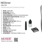 Moser 1586-0151 Neoliner2 Professional Cord/Cordless Hair Trimmer - Black (Pack Of 1)